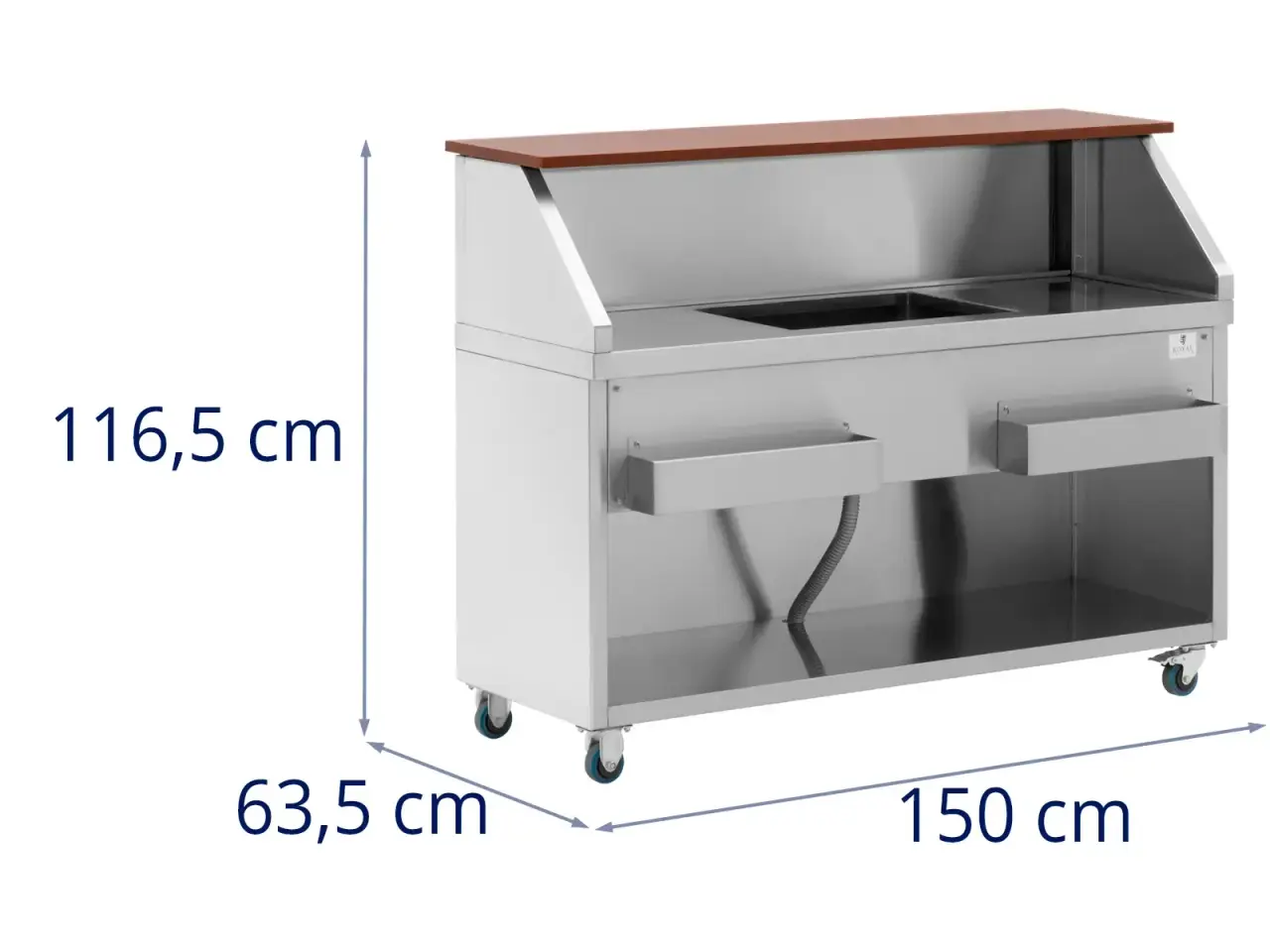 Billede 7 - Bardisk på hjul – med isbeholder og flaskeholder