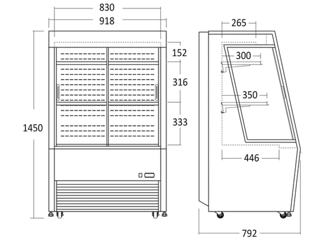 Billede 5 - Kølemontre 320 Liter – OFC390B – med skydedøre