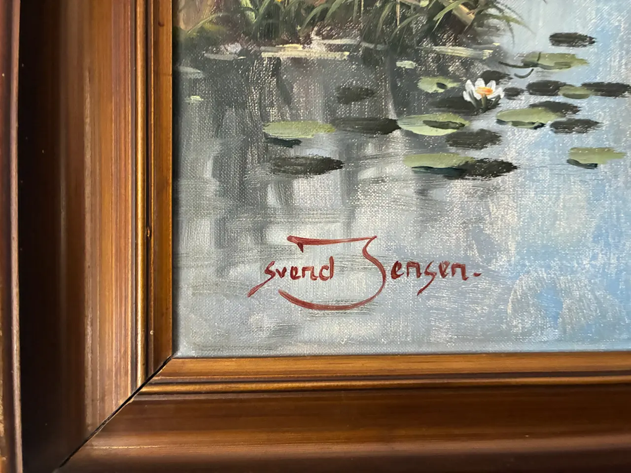 Billede 2 - SVEND JENSEN. olie på lærred, "jagthund", signeret