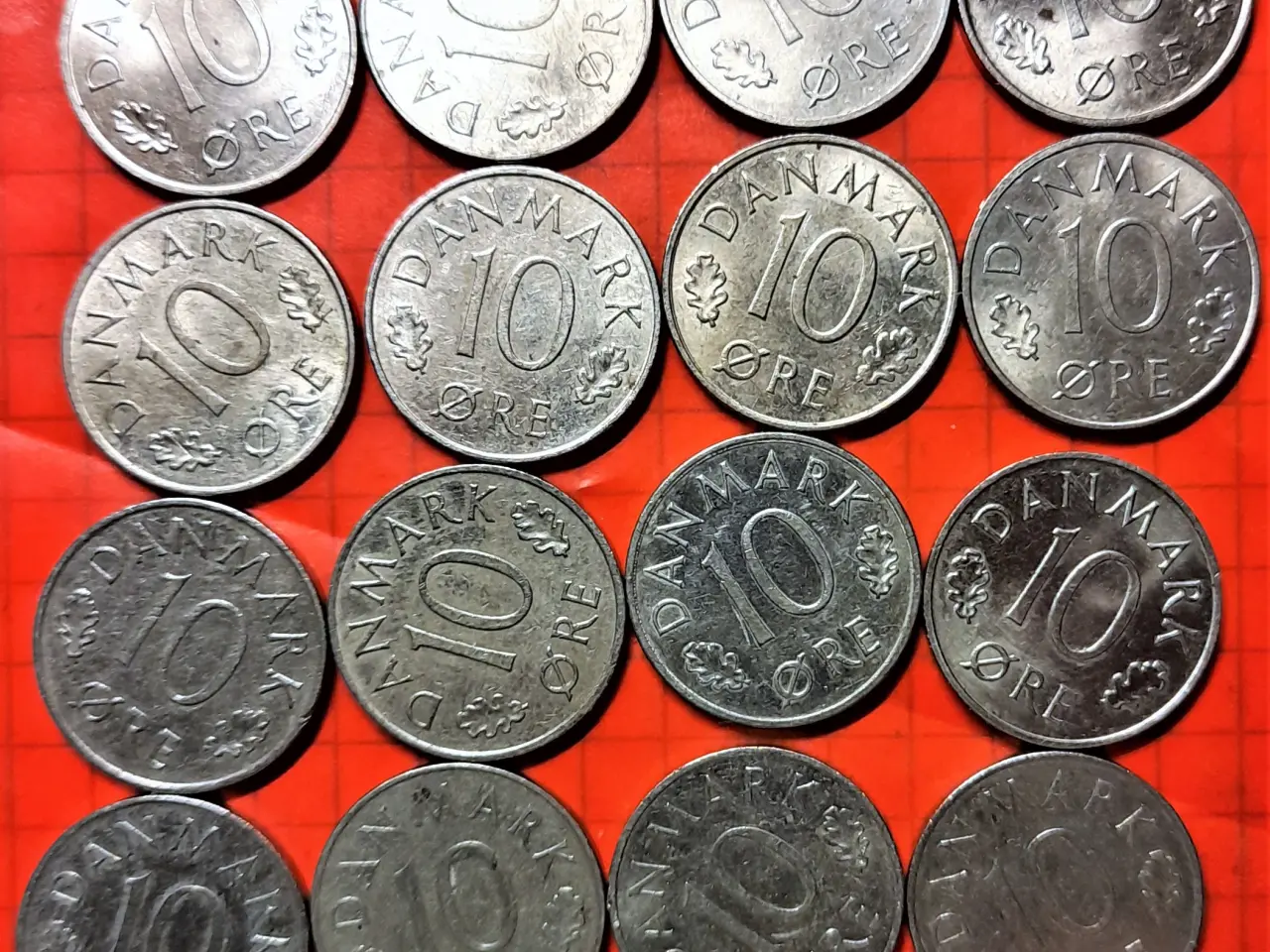 Billede 1 - 10 ØRE 1973 - 1988 KOMPLET 16 Stk! Margrethe II