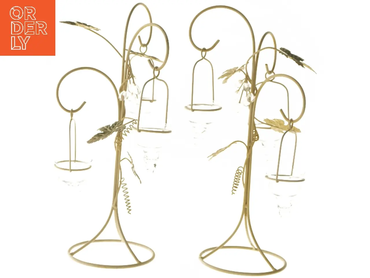 Billede 1 - Dekorative gulvlysestager med bladpynt (str. 46x16 cm)
