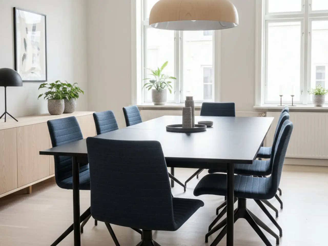 Billede 2 - Savir Design Gate 11 Stol – Mørkeblå/Sort Stel