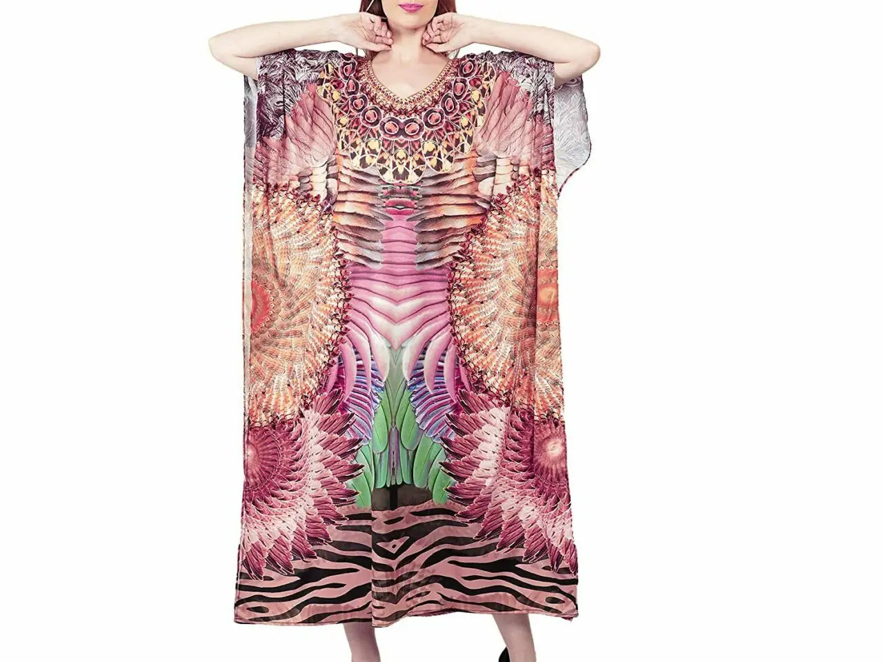 Billede 4 - Maxi Boho style-Flot Print kjole ( One size )