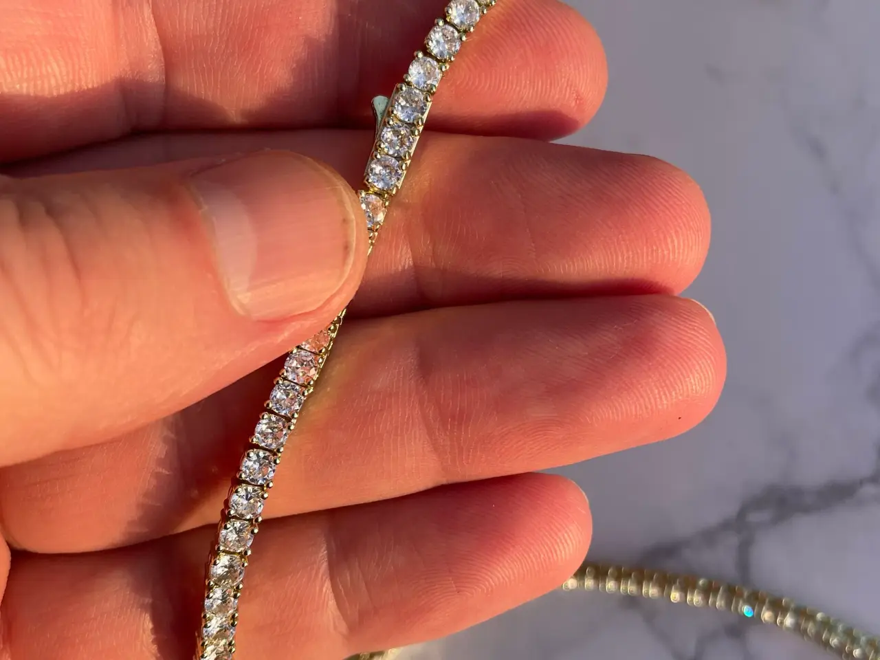 Billede 4 - Goldfilled tennis kæde med custom vedhæng 