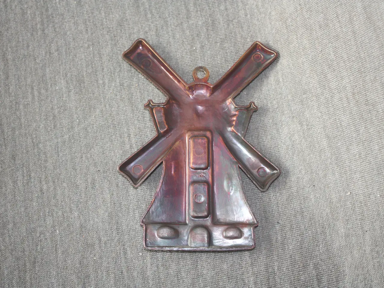 Billede 5 - Vægtermometer i form af vindmølle i metal 13,5 cm
