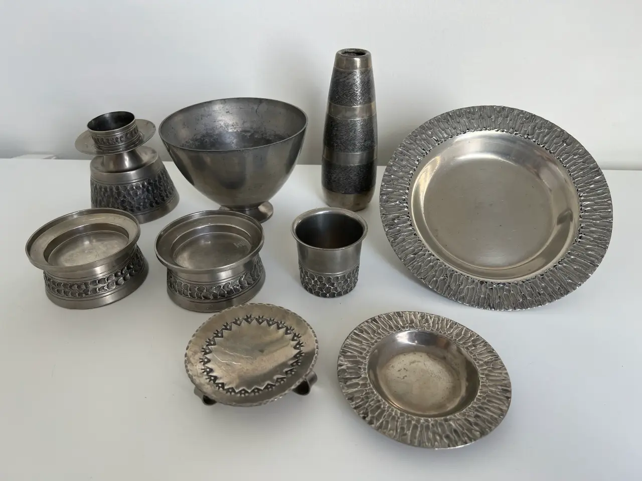 Billede 1 - Tin - Lysestager, fade, vase mv.