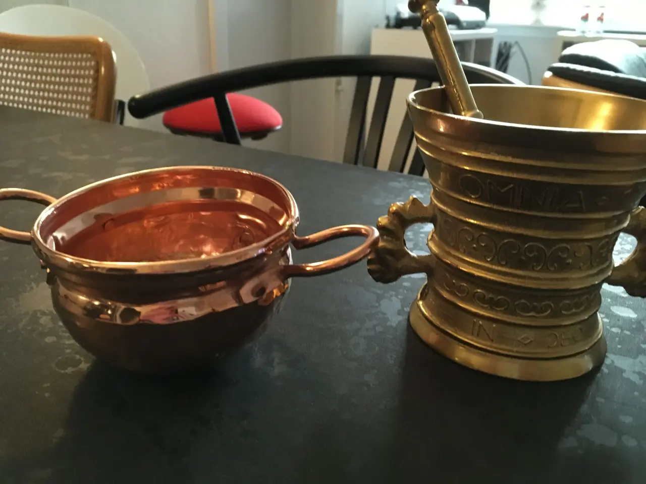 Billede 2 - Kobberpotte & messing morter