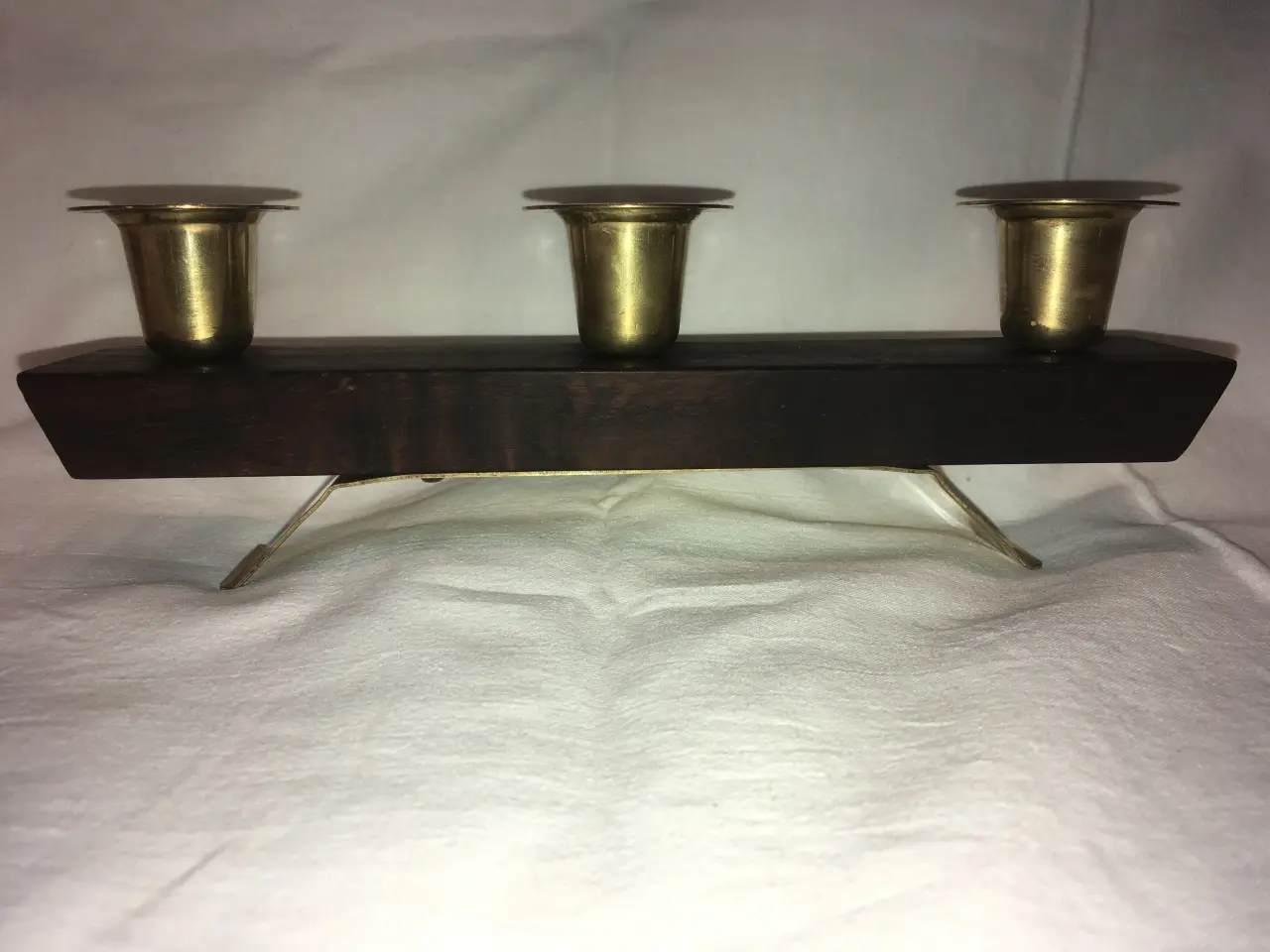 Billede 6 - Lysestage palisander messing 