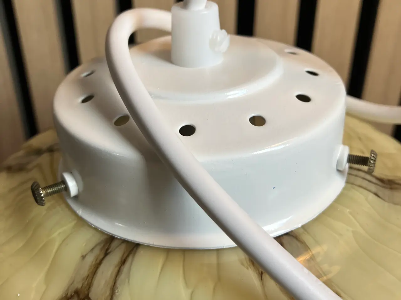 Billede 3 - Art Deco lampe i marmoreret glas