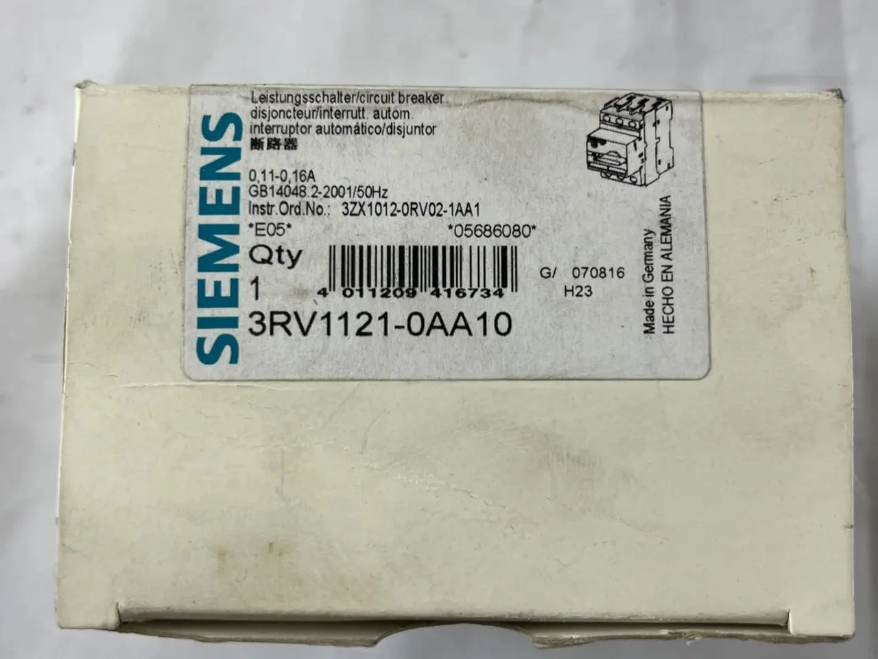 Billede 3 - Siemens 3RV1121-0AA10 Motor Protection 0.11-0.16A