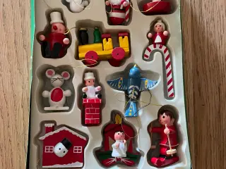 Vintage juletræspynt i træ