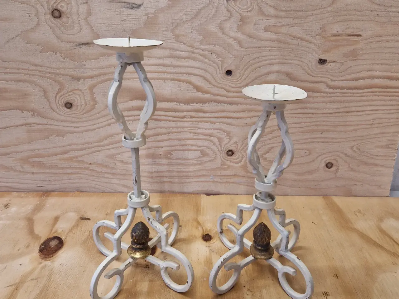 Billede 1 - 2 stk fransk inspireret vintage lysestager I jern