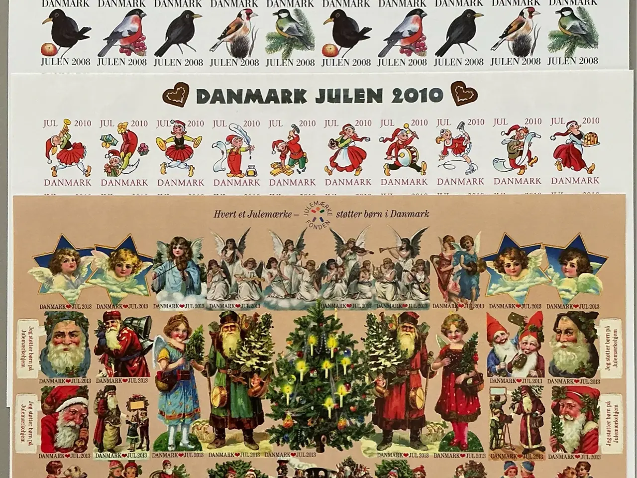 Billede 1 - Julemærker Danmark utakkede samler helark