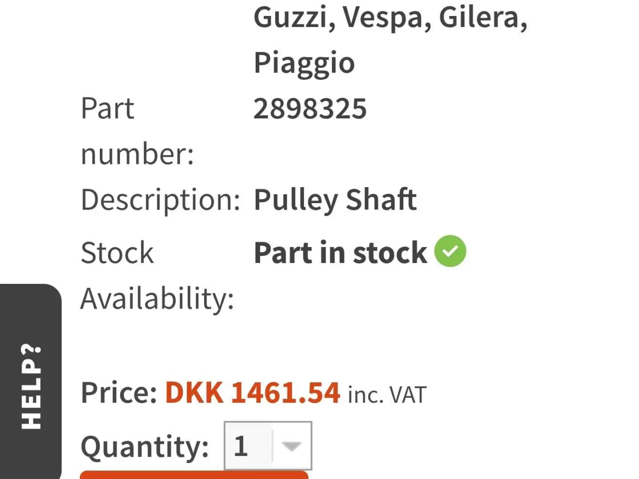 Billede 2 - Piaggio Typhoon / NRG / Zip. Ny Original Gearaksel