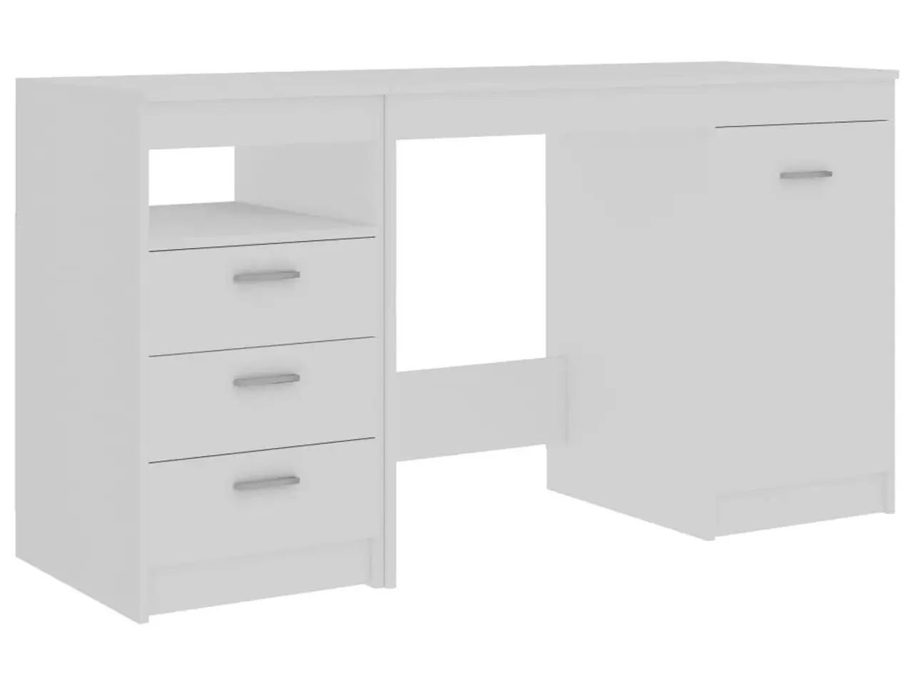Billede 2 - Skrivebord hvid 140x50x76 cm konstrueret træ