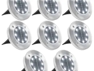 Soldrevne LED-nedgravningsspots 8 stk. hvidt lys