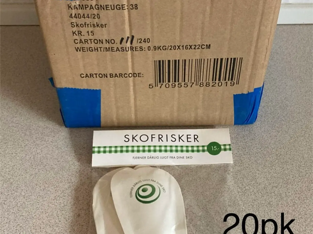 Billede 1 - 1 kasse m/20 stk skofrisker