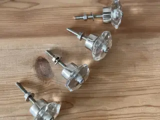 5 glasknopper/ Møbelgreb/ håndtag