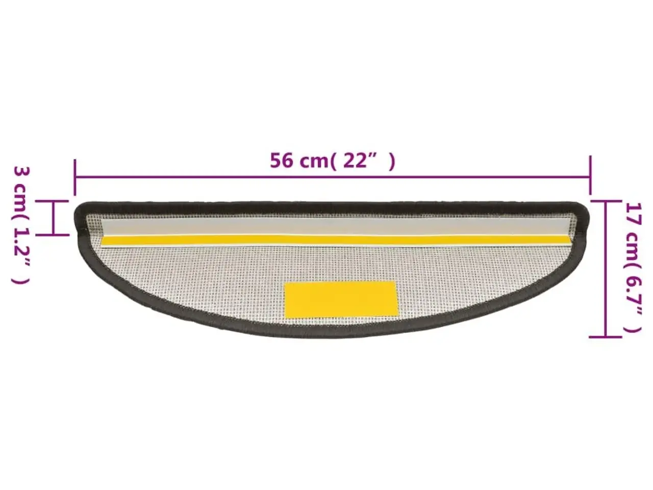 Billede 8 - Trappemåtter 15 stk. 56x17x3 cm mørkegrå halvrunde