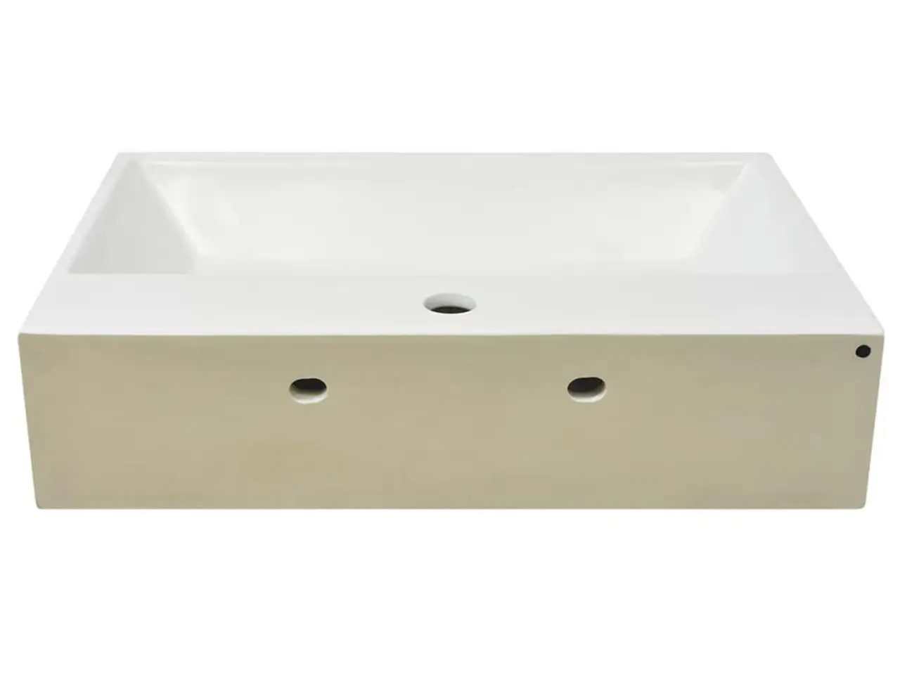 Billede 4 - Håndvask i keramik med hanehul 60,5 × 42,5 × 14,5 cm - hvid