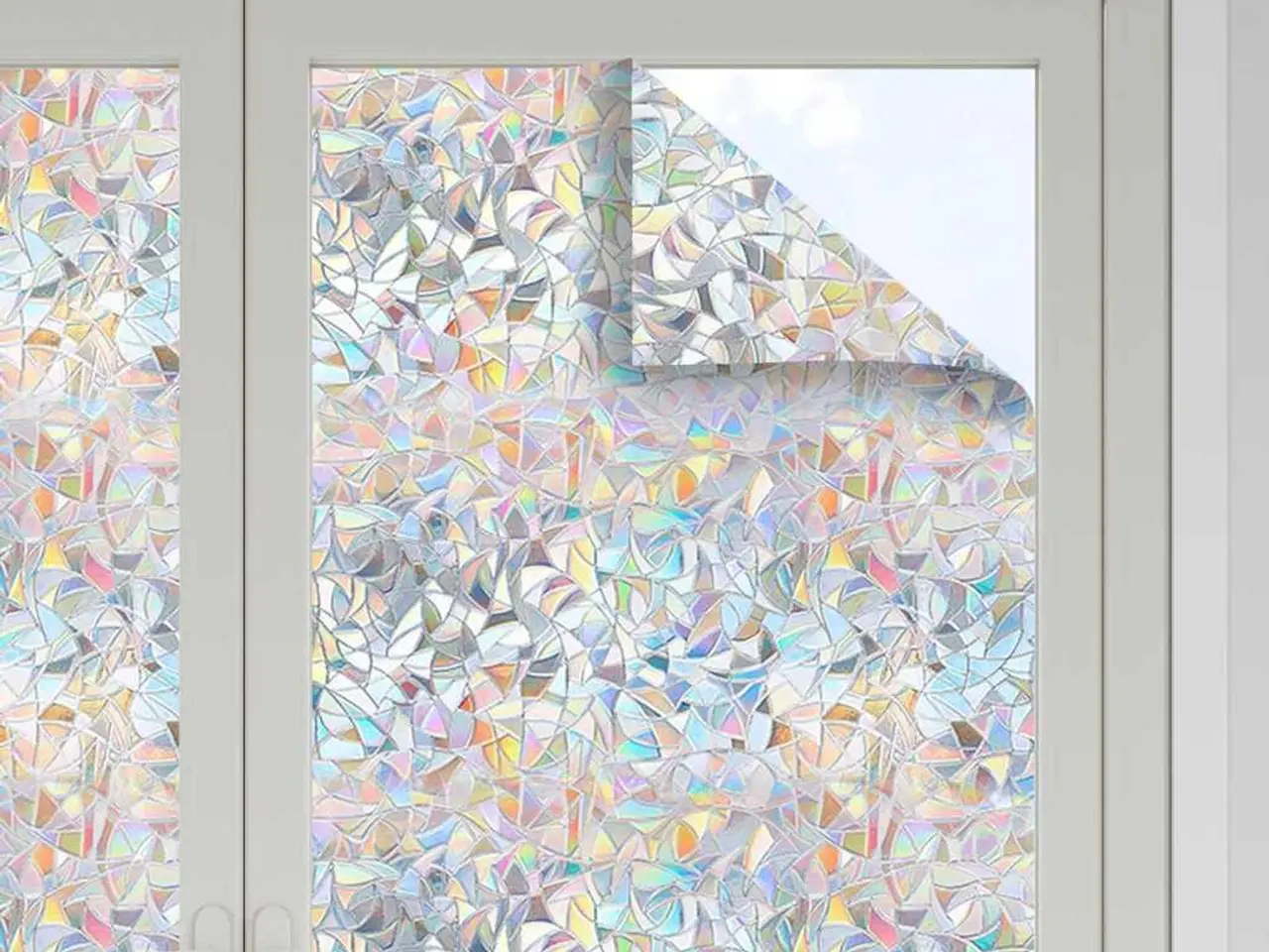 Billede 3 - Statisk Vinduesfilm 3D Regnbue Mønster 90 x 2000 cm PVC