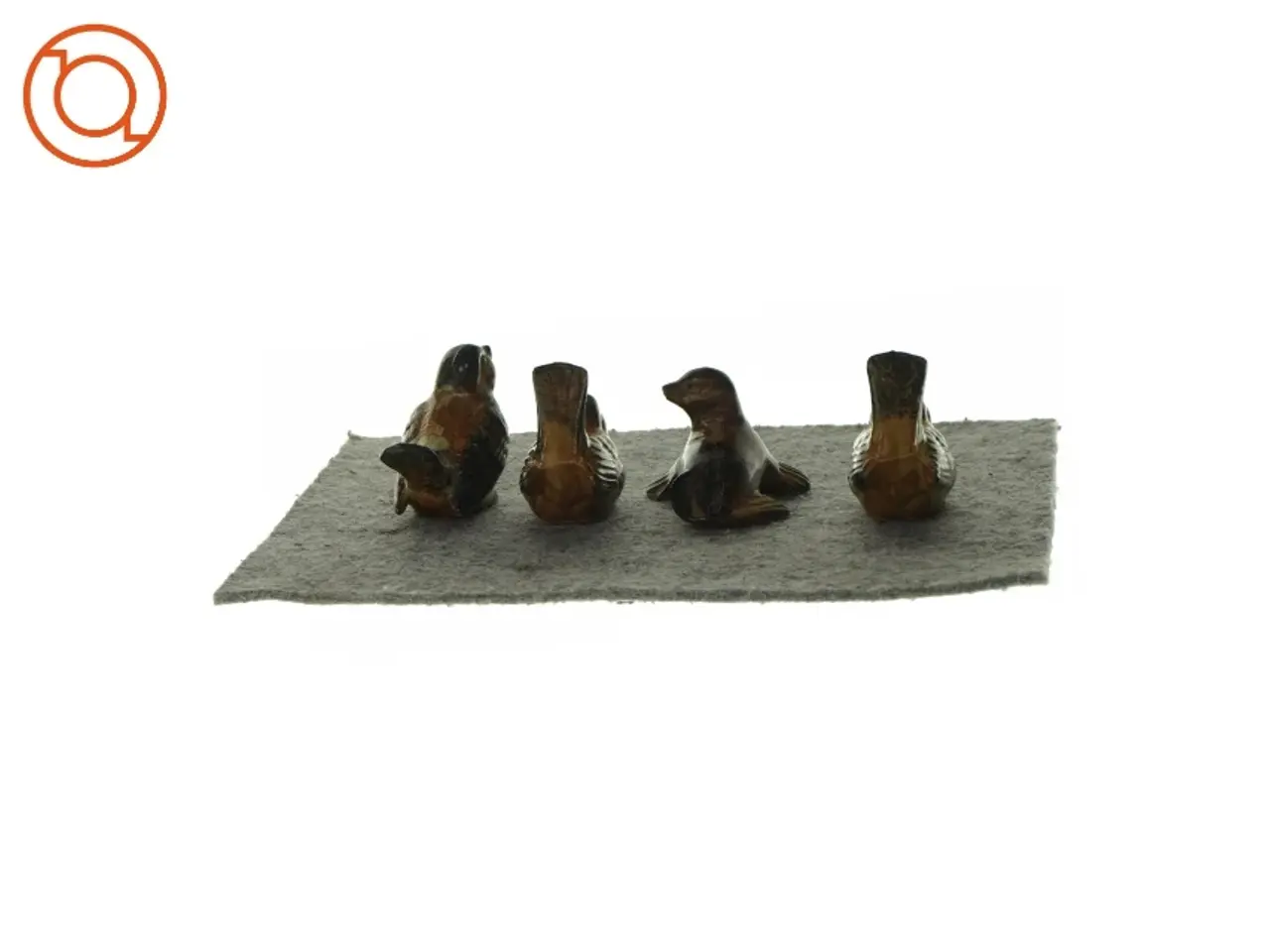 Billede 4 - Retro brunmeleret keramik. Dyrefigurer 4 styk af fugle (str. Cirka 7 x 3)