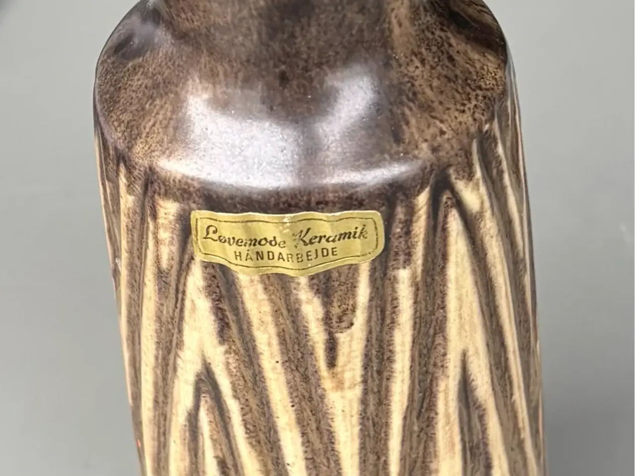 Billede 1 - Smuk vintage Løvemose keramikvase – Dansk retro