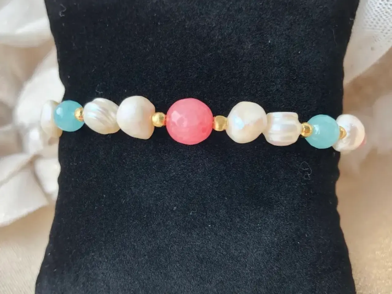 Billede 15 - Elegant Armbånd🍡 Ferskvandsperler og sten