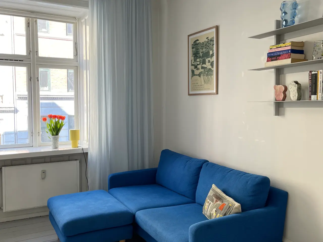 Billede 1 - Skøn blå Sofacompany sofa med puf