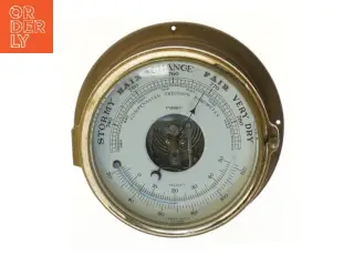 Fyrkat messingbarometer Quartz (str. Ø 15x9,5 cm)