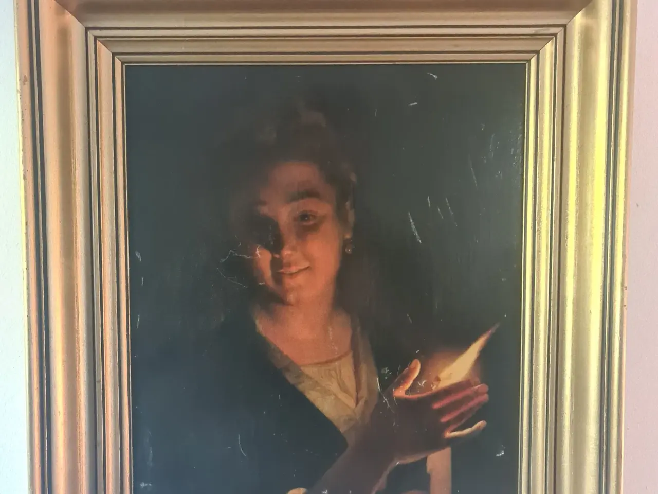 Billede 1 - Ældre oliemaleri efter Godfried Schalcken – kvinde