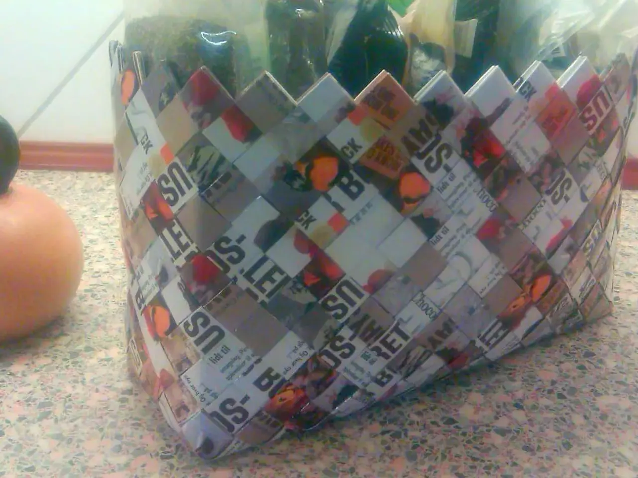 Billede 4 - Stor # KURV # Flettet # Chocolate
