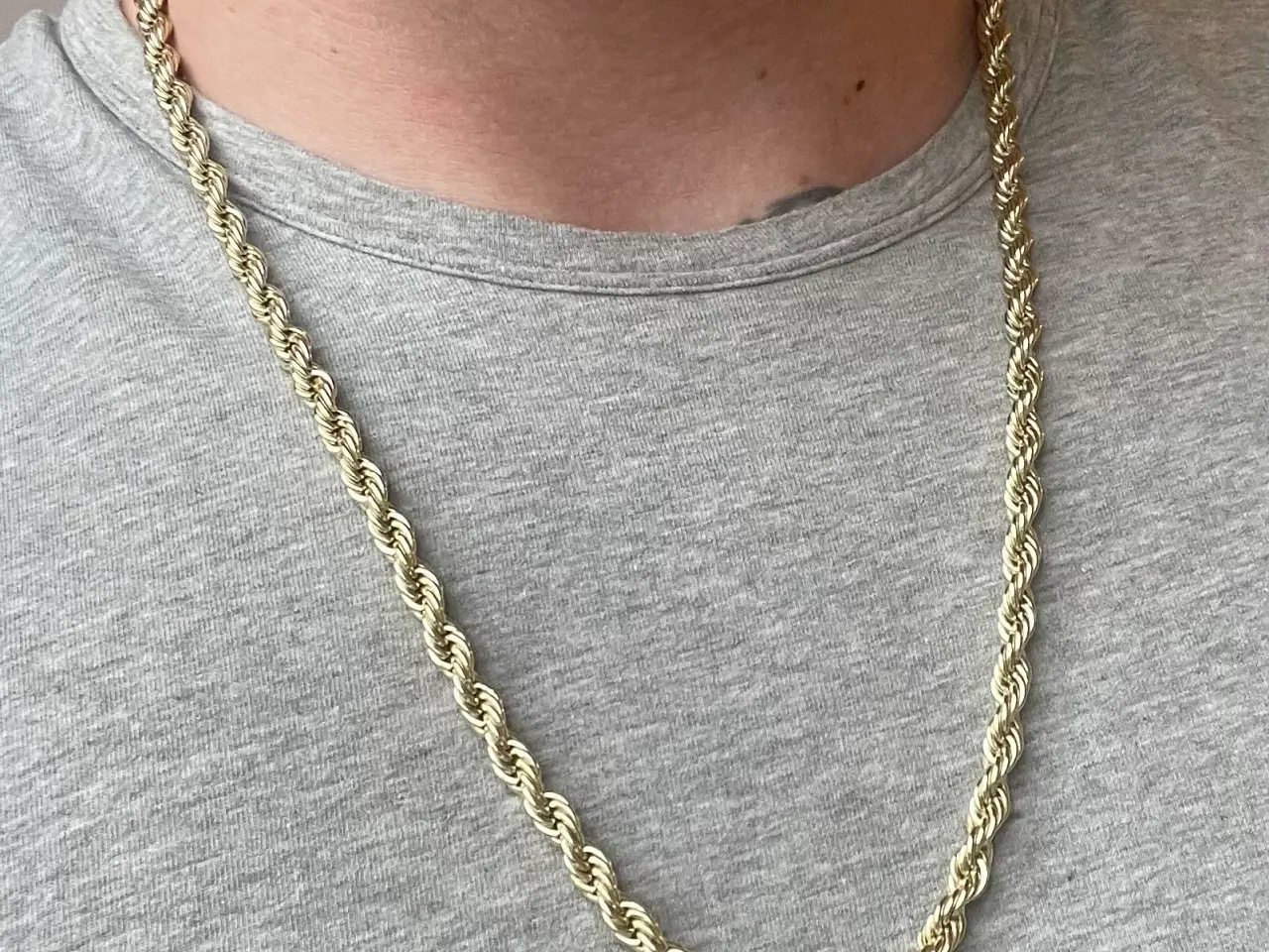 Billede 5 - 6mm unik goldfilled rope chain 14k