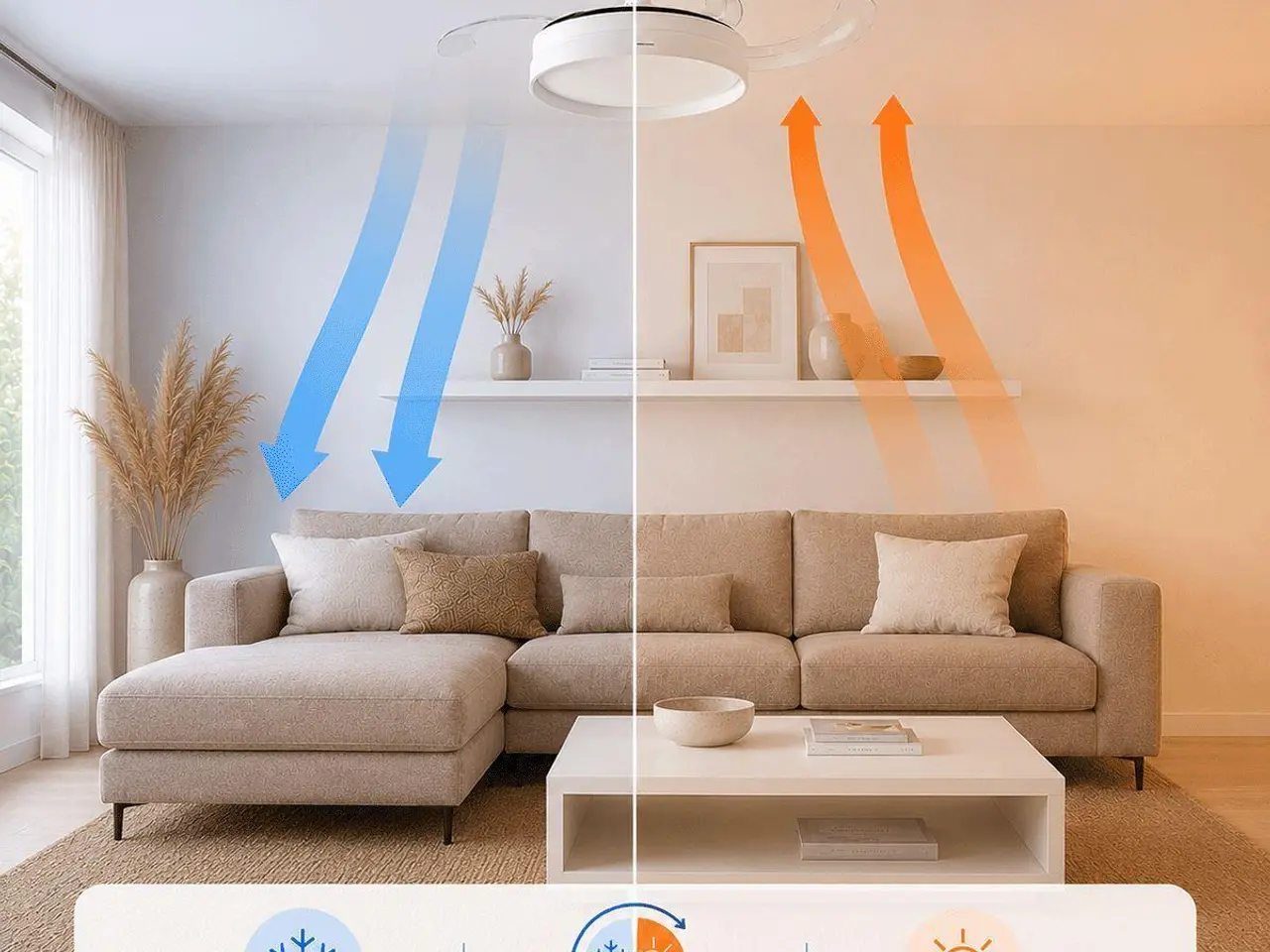 Billede 2 - Loftventilator med lys - hvid/transparent (OUTLET B)