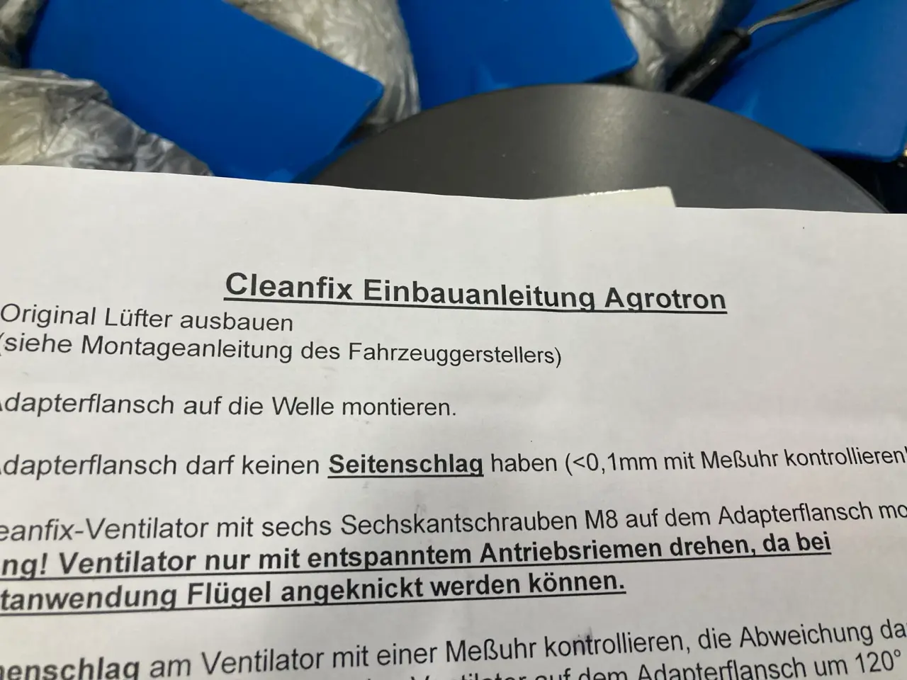 Billede 3 - Cleanfix Blæservinge til Deutz-Fahr Agrotron 