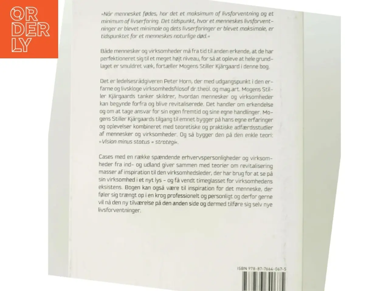 Billede 3 - Vision minus status = strategi : ledelsesfilosoffen Mogens Stiller Kjärgaards lov om revitalisering af mennesker og virksomheder af Peter Horn (B