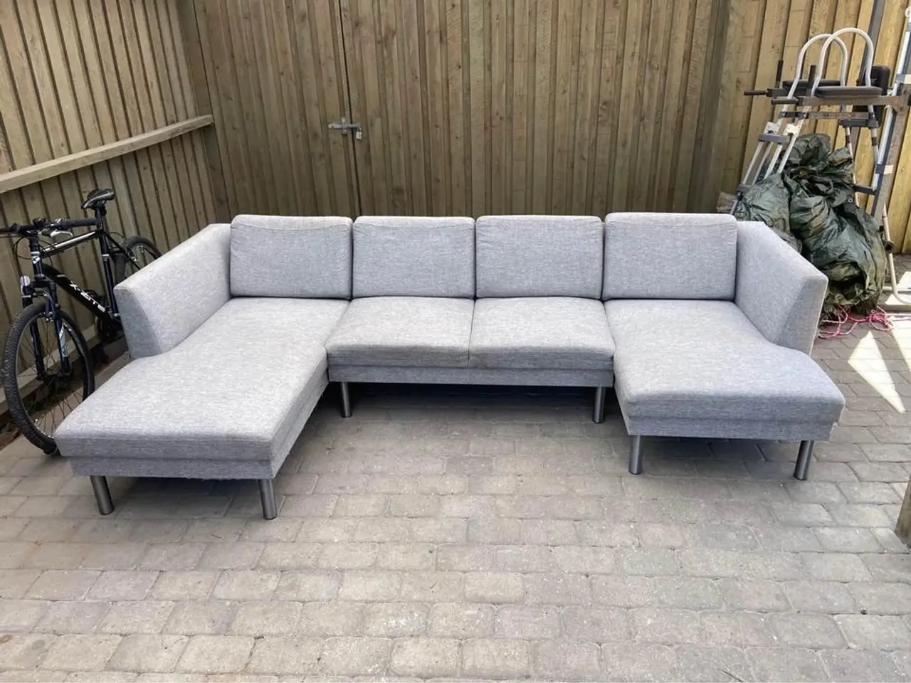 Billede 1 - Lysegrå U-sofa med 2 chaiselonger