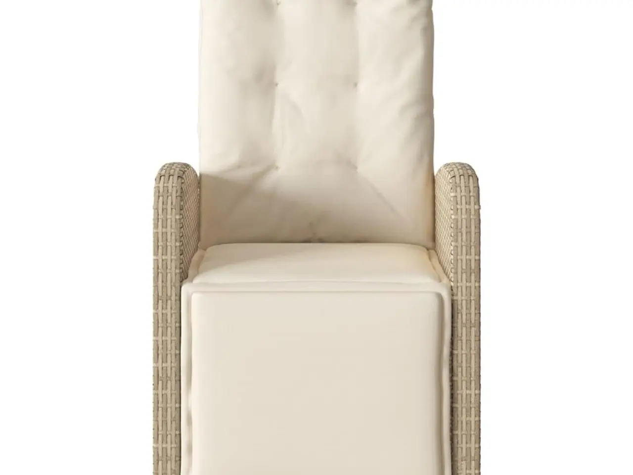 Billede 5 - Havestole 2 stk. med lænefunktion og fodstøtte polyrattan beige