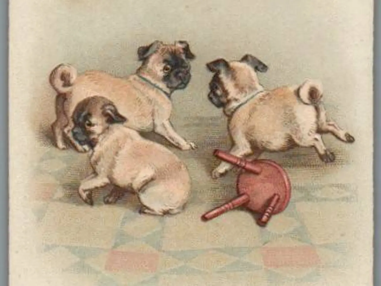 Billede 1 - Kartonkort - Julen 1922 - Hundehvalpe