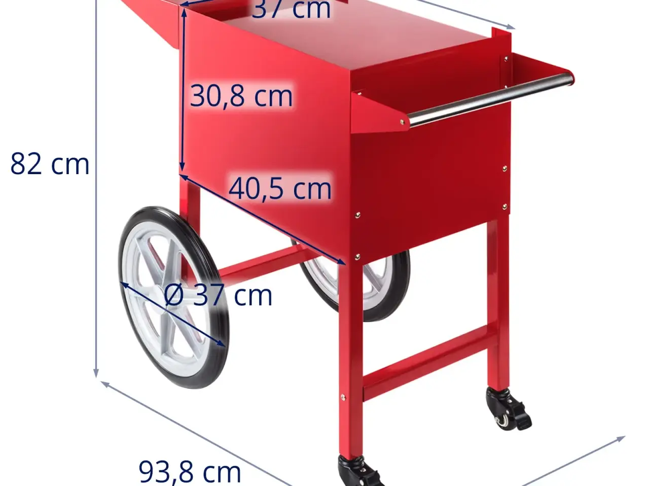 Billede 6 - Vogn til popcornmaskine – rød – 94 x 48.5 x 82 cm