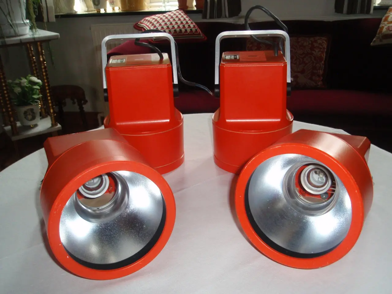 Billede 1 - 4.Orange Spotlamper (Storebror fra Louis Poulsen)