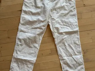 Bomulds/hørbukser i beige