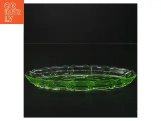 Grøn glasfad (str. 27 cm)
