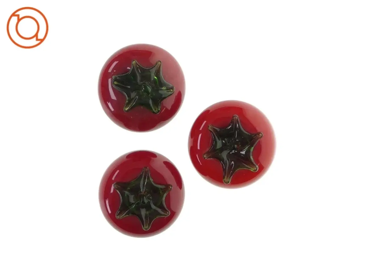 Billede 2 - Tomatfigur i glas (3 stk) (str. HØ: 6x8 cm)