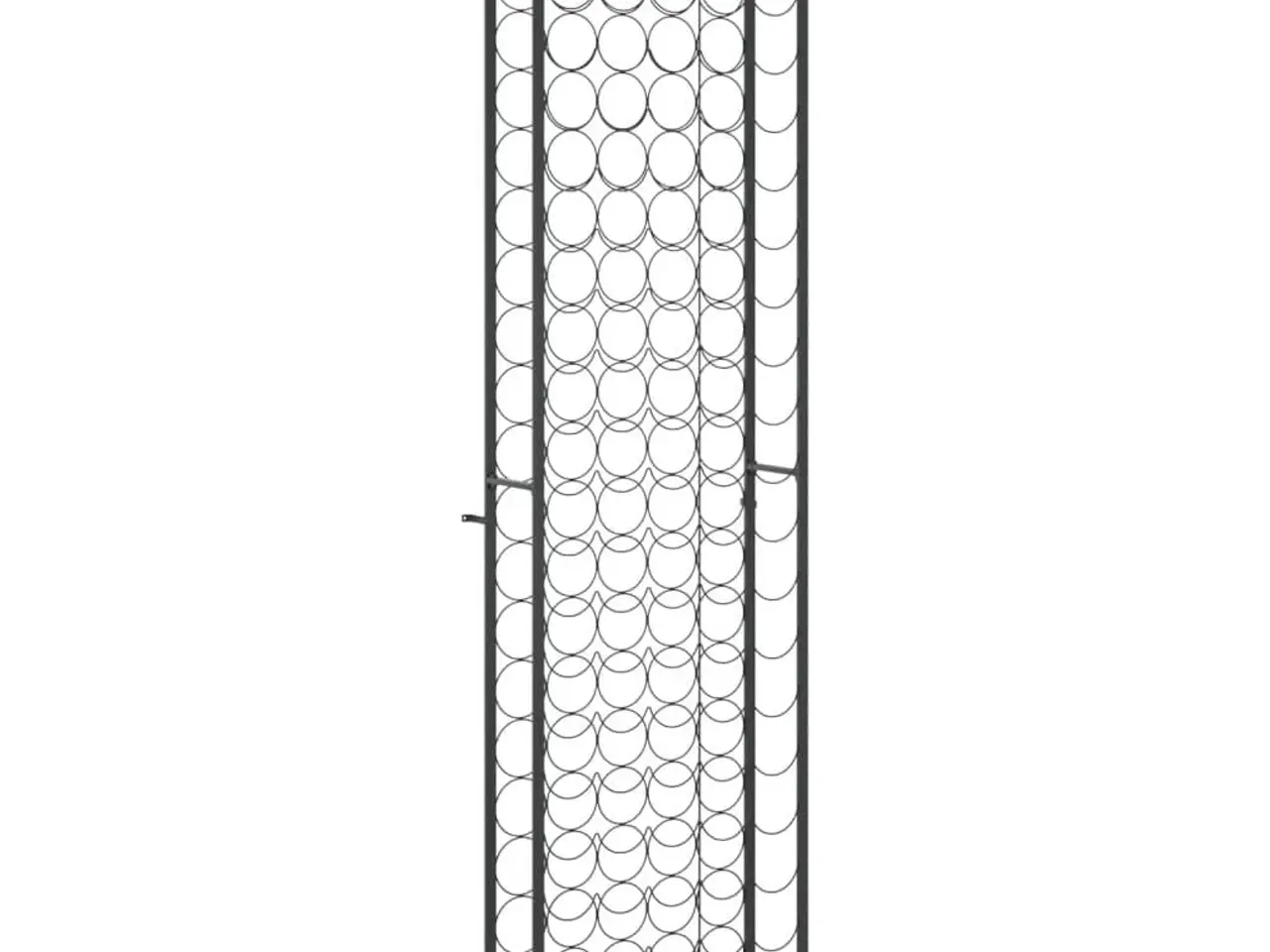 Billede 2 - Vinreol til 95 flasker - 54 × 18 × 200 cm, smedejern, sort