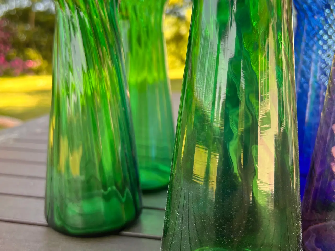 Billede 5 - Gamle hyacintglas i flotte farver – 9 stk. samlet 