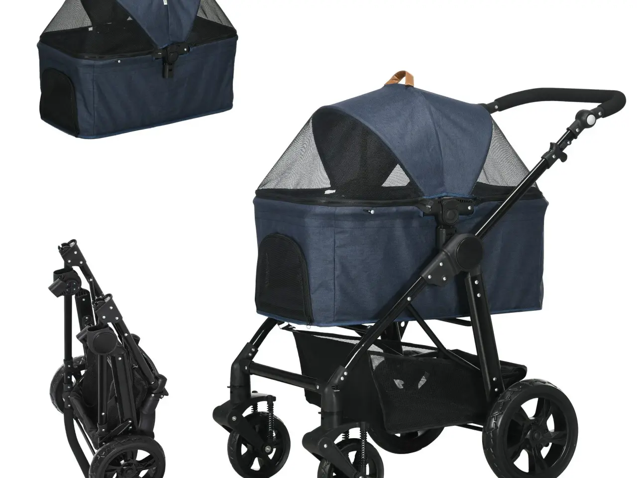 Billede 2 - Klapvogn Til Hunden 2in1 Blå
