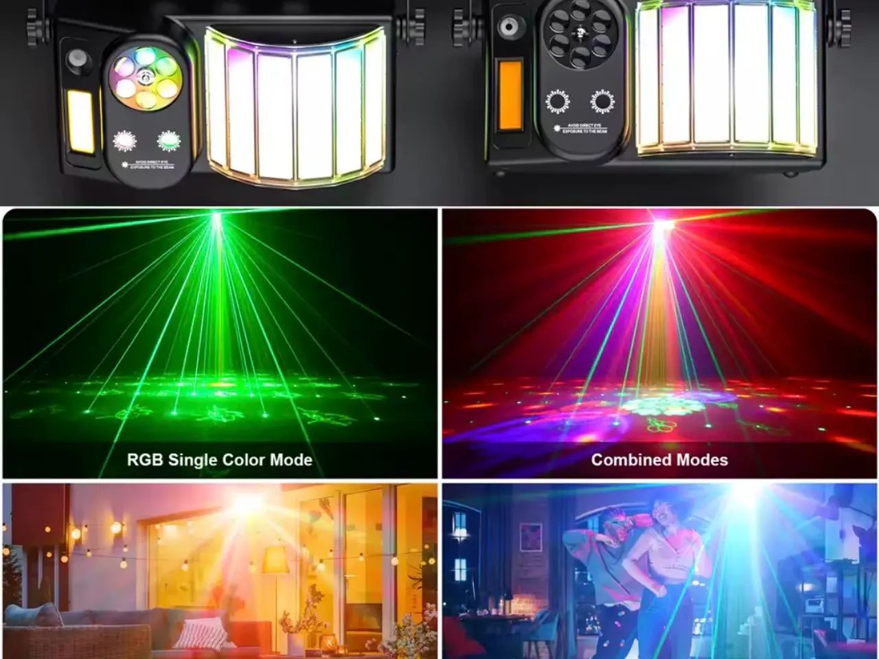 Billede 1 - 5-i-1 LED party lyseffekt - Derby