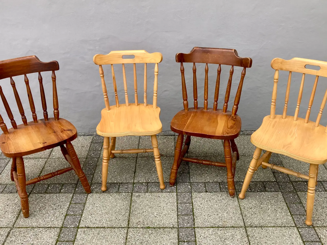 Billede 3 - 4 vintage tremmestole i bøgetræ