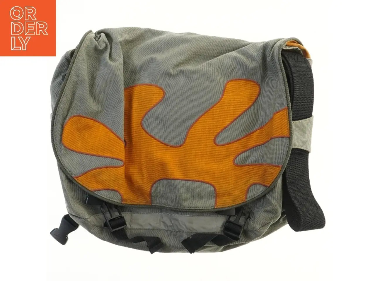 Billede 1 - Skuldertaske med orange motiv (str. 41x35 cm)